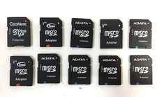 Lot of 10 Mixed Brand 128GB MICRO SD Memory Cards & Adapters *Formatted*