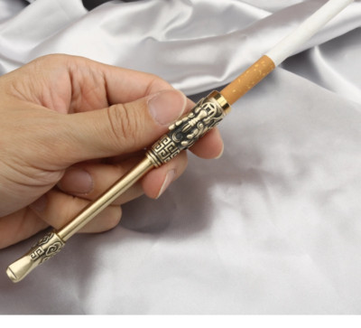 Brass Vintage Tobacco Pipe - Artisan Crafted Smoker's Gift with Filter