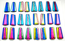 UNCAPPED Lot of 24 pcs DICHROIC FUSED GLASS for pendant G1 CABOCHONS