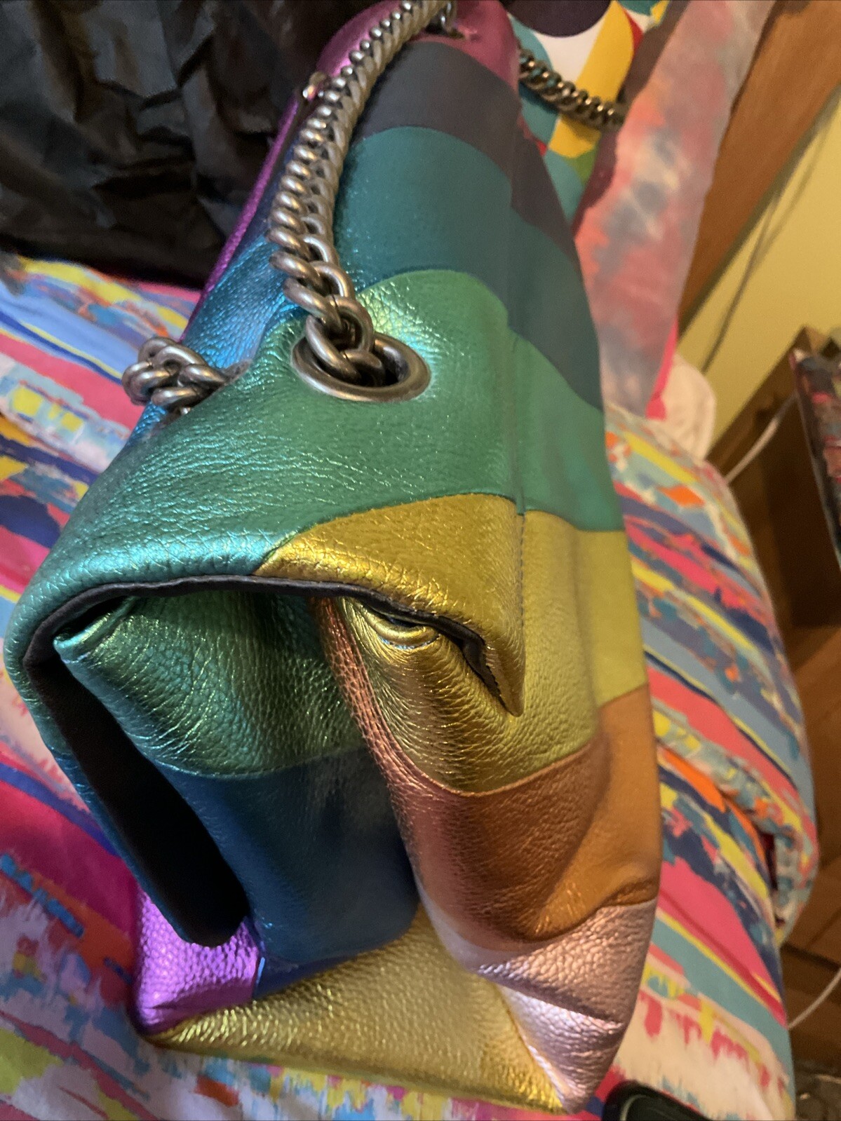 kurt geiger Leather Kensington Rainbow Bag XXL end on Tuesday image 3