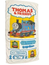 Thomas Friends Vintage Beach Bath Towel 2002 All Aboard Right On time 28x58