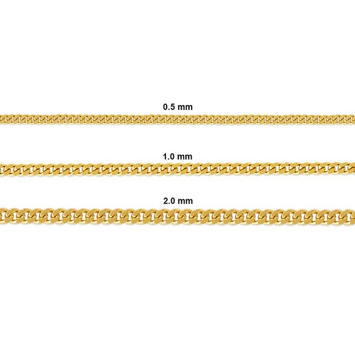 Solid 14K Gold Chain Necklace Men Women Thin 1mm Thick CURB - Picture 2 of 3