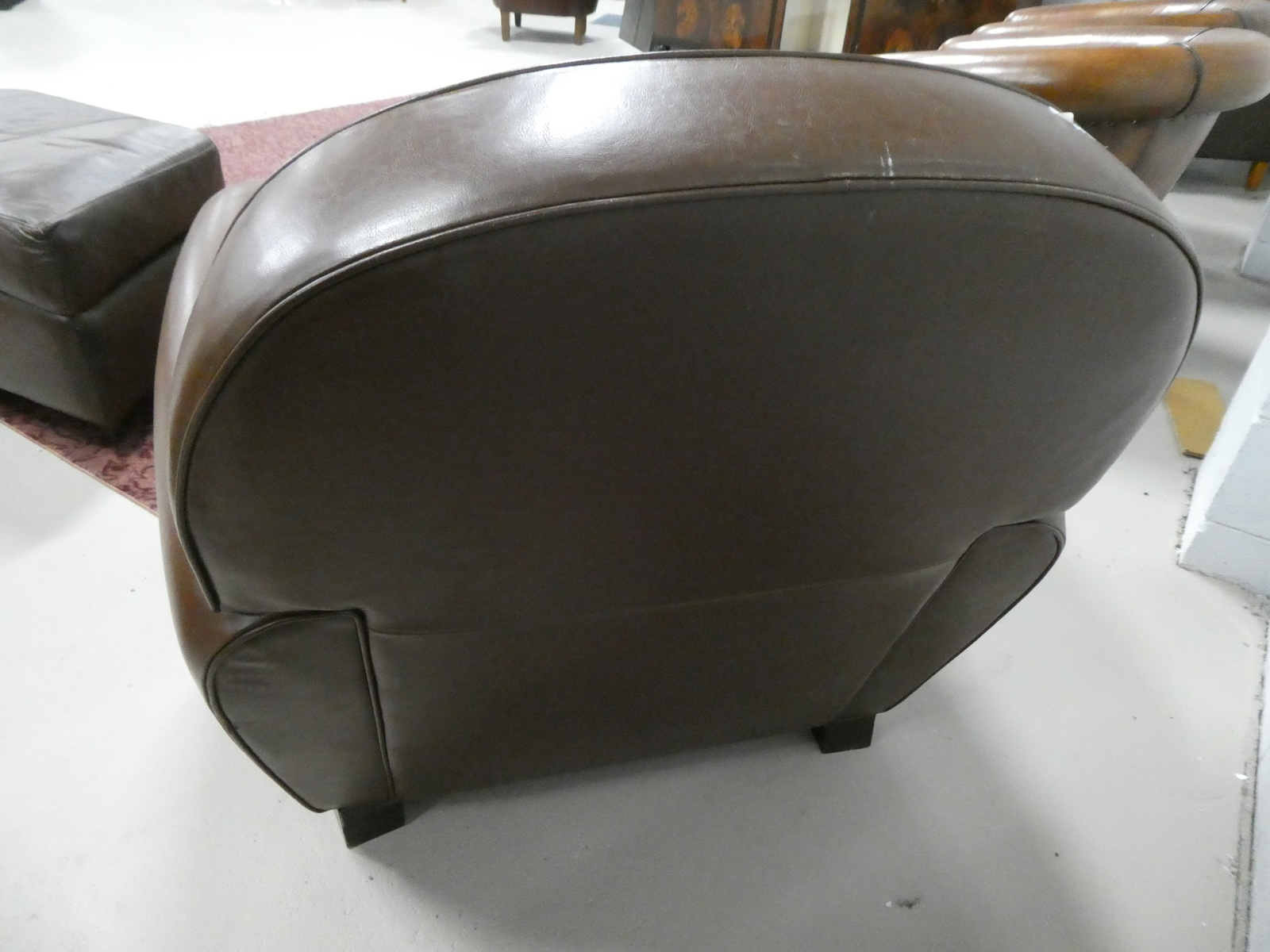 Art Deco Continental Brown Leather Club Chair eBay