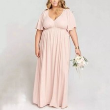Show Me Your Mumu Emily Empire Maxi Dress Flowy Prom Bridal Pink Plus 1X NWT