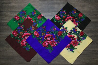 Russian Scarf Slavic Babushka Floral Scarf Ethnic Folk Shawl Modern Chic Boho
