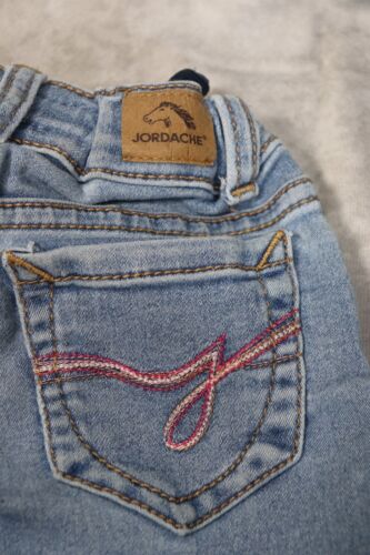 Jordache Boot Cut Girl's Denim Blue Jeans Light Wash Elastic Waist Size 2T - Picture 3 of 4