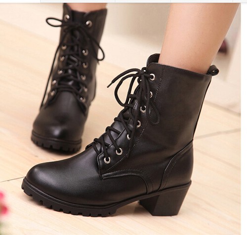 stivali stivaletti invernali alti comodi scarpe donna tacco 5 cm nero 8770  | eBay