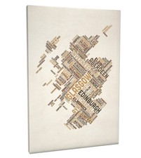 Scotland Typography Text Map Box Canvas and Poster Print (1488)