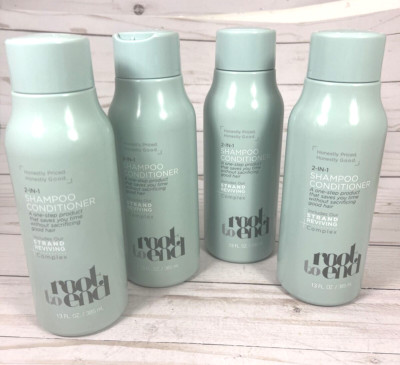 Root to End 2-in-1 Hair Shampoo Conditioner Strand Reviving 13oz (4 Pack)