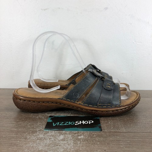 Born Leather Dark Gray Slide Comfort Sandals Women's 7 EUR 38 | eBay