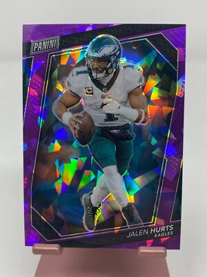 2023 PANINI NATIONAL VIP GOLD PACK JALEN HURTS EAGLES CRACKED ICE PURPLE 26/50