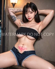 Erotic Photo Art of cute Asian pinup babe bikini fantasy lingerie model AI 89