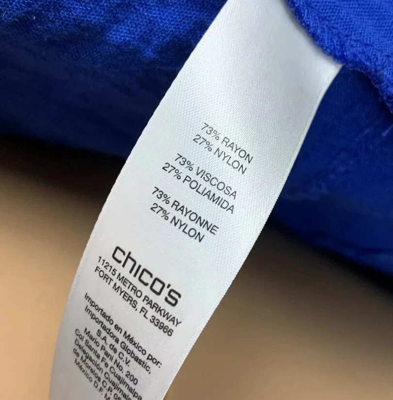 Chico's Royal синий карман молнии Moto длинным рукавом текстурированный пальто куртка размер 2 - Изображение 4 из 4