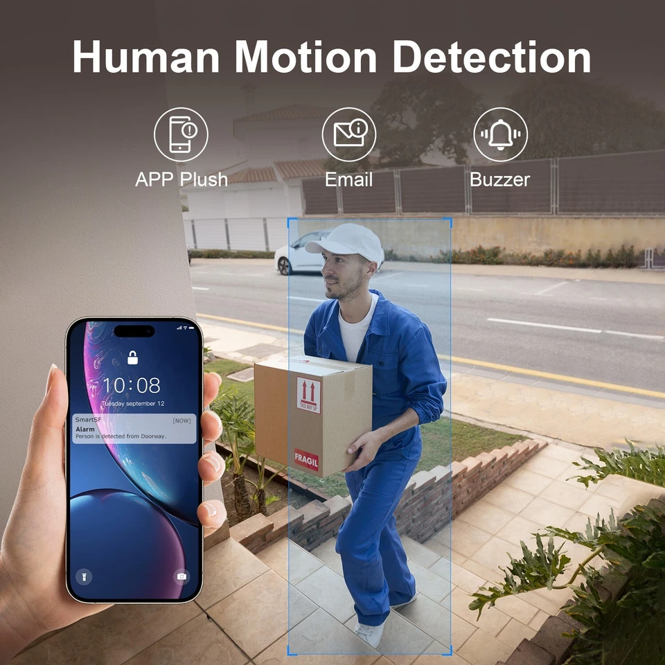 Wireless Security Camera System Outdoor Home 3MP 8CH With 1TB Hard Drive WiFi HD - Image 4 of 4