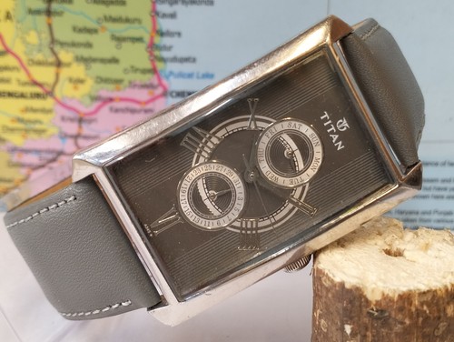 TITAN MULTIFUNCTION QUARTZ PATINA CASE 1490SAA INDIA MEN FULL WORKING VTG - Picture 9 of 23