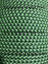 7MM Spark Plug Ignition Wire Copper Core Cloth Covered Green Black Hot Rod 8FT