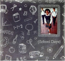 School Days - Chalkboard design postbound scrapbook album with window