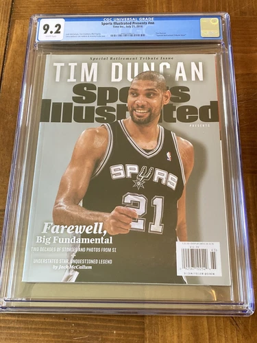 Tim Duncan Sports Illustrated CGC 9.2 White Newstand (Tribute Issue- 2016) #021