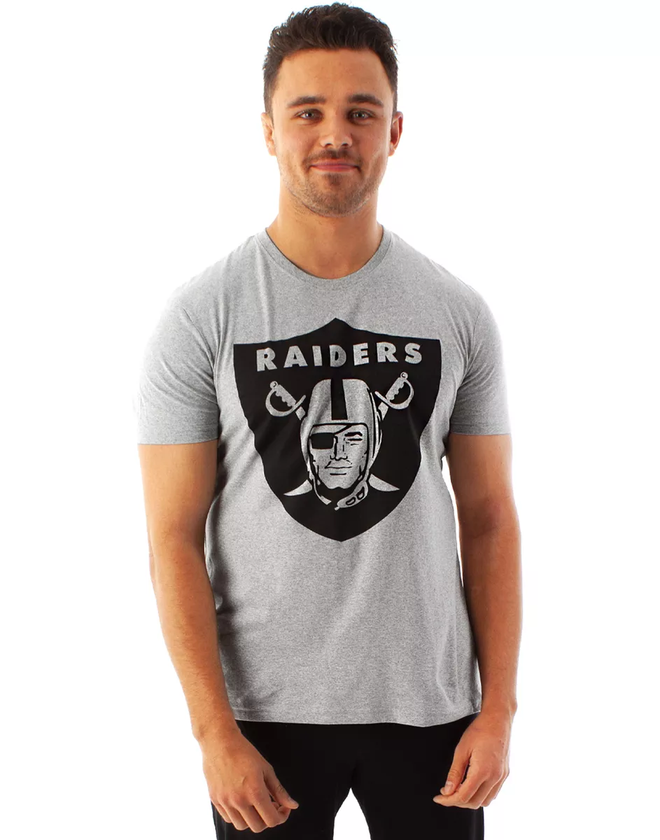 NFL Football Las Vegas Raiders Logo Men s Game Short Sleeve Grey T Shirt