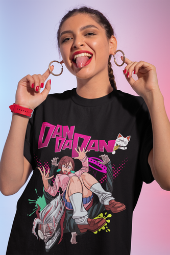 Dandadan Okarun T-Shirt Okarun Momo Ayase Kawai Best Anime Cute Girl Waifu Shirt - Bild 2 von 5