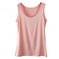 Damen Camisole Ärmellose Trägershirt Unterhemd Weste Pink Polyester Blend
