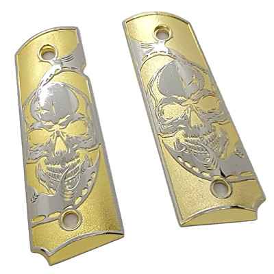 1911 GRIPS Full Size 45 Commander Gold Plated For Colt, Kimber, SPRINGFIELD Gold