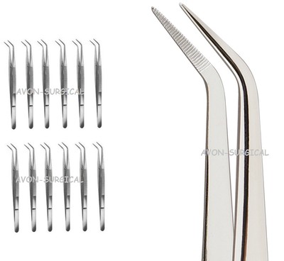 Set of 12 Ea College Cotton Dressing Plier 6'' Dental Instruments Stainless Steel
