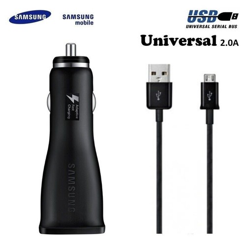 Samsung 15W USB Auto Quick Charger + Micro USB 3.0 Cable Black New - Picture 6 of 6