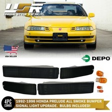 4pcs Depo Euro Crystal Smoke Front Bumper Signal Lights For 92-96 Honda Prelude 4pcs Depo Euro Crystal Smoke Front Bumper Signal Lights For 92-96 Honda Prelude