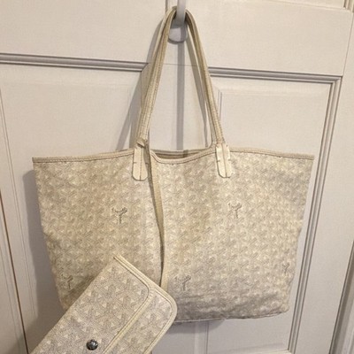 Goyard white Saint Louis Pm - Goyardine Tote Bag with Double