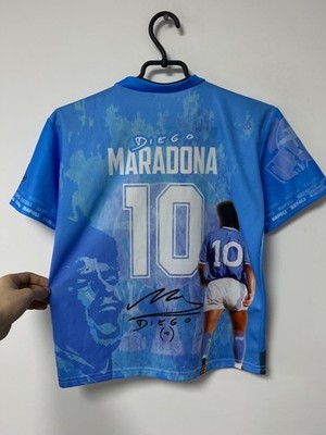 Vintage Napoli Diego Maradona Jersey Overprint Football Shirt