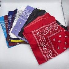 24 pieces - Paisley Head Scarf Bandana Cloth Head Wrap 12 Colors Unisex