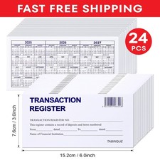 24 Pcs Check Registers for Personal Checkbook, Easy to Read Checkbook Register