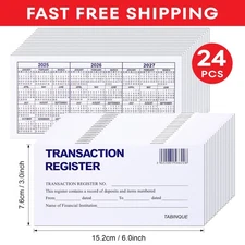 24 Pcs Check Registers for Personal Checkbook, Easy to Read Checkbook Register
