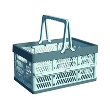 VIGAER Plastic Storage Crate - 20L Collapsible Stacking Folding M, Blue