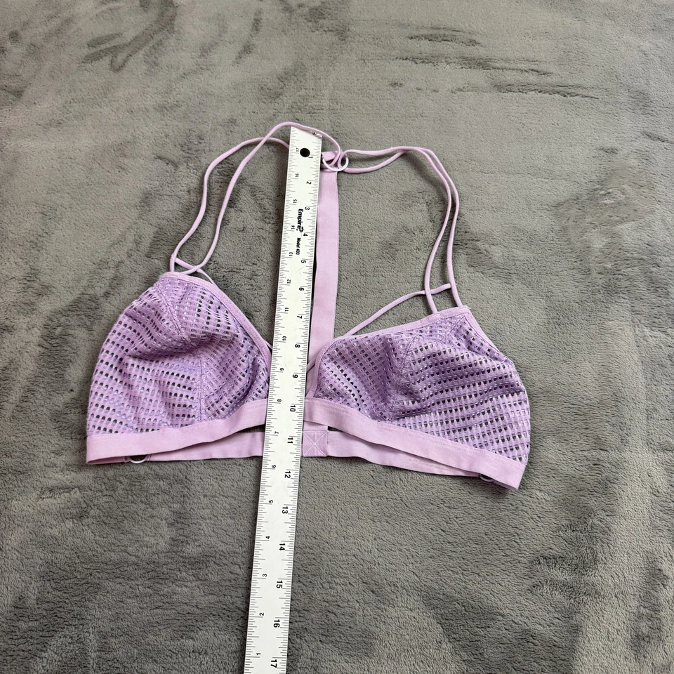 Bralette Free People Mujer Grande Púrpura Malla Tirantes Íntimamente Jaula Estilo Boho Foto 3 de 4