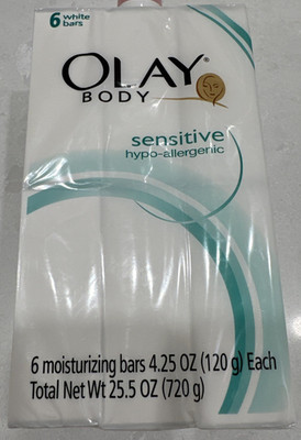 Rare 90s Olay Body Sensitive Hypo-allergenic 4.25 oz Soap Dscont'd Sealed 6 Bars