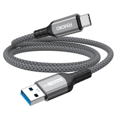 FEMORO USB C Data Cable 3ft,USB 3.1/3.2 Gen 2 A to Type C 10Gbps High Speed Data