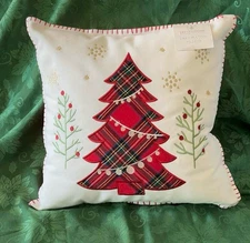 Levtex Home O Christmas Tree Plaid Holiday Pillow