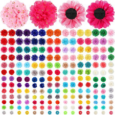 Amylove 200 Pcs Dog Collar Flowers Bulk 100 Styles with Elastic Bands