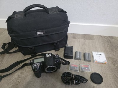 Nikon D200 10.2MP DSLR Camera Body Tested Working + 2 OEM Batteries Charger Bag