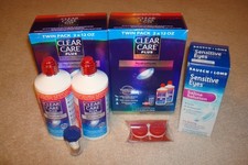 New 6 Bottles of Clear Care Plus Solution and...