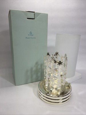 Partylite Snowflake Lantern, Frosted Globe Tea Light Small Candle Holder Retired