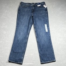 Old Navy Jeans Womens 12 Blue O.G. Straight Extra High Rise Secret Slim Pockets