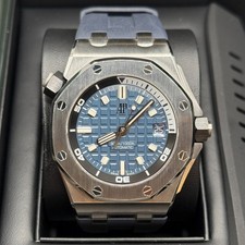 Audemars Piguet Royal Oak Offshore Diver Blue Flat Smooth Bezel Rubber Bracelet