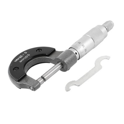 Metric Outside Micrometer Measuring Tool 0-25mm Range 0.01mm Graduation