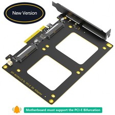 Dual U.2 SSD to PCIE 4.0 X8 Adapter U2 SFF-8639 to PCI Express 8X Expansion Card
