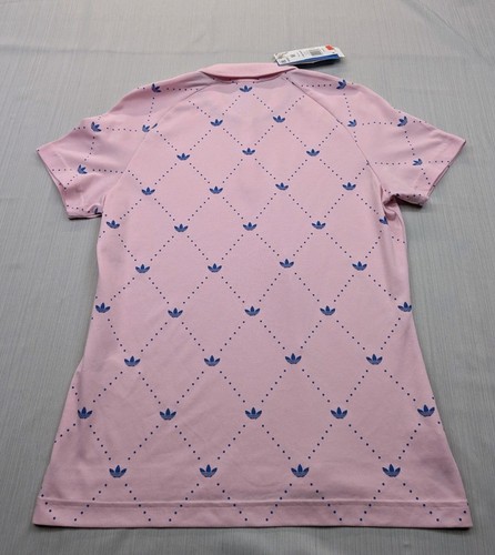 New Women's adidas Originals Golf Polo Size Medium All Over Diamond - Picture 3 of 7