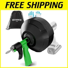 Heavy-Duty Drain Auger - 50 Ft - Auto Feed Mechanism