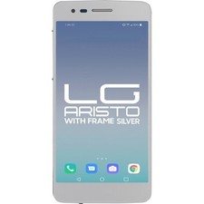 For LG Aristo New LCD With Touch Frame Silver Color Replacement Part